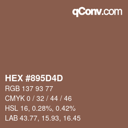 Color code: HEX #895D4D | qconv.com