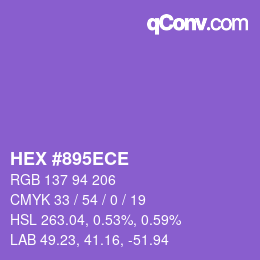 Color code: HEX #895ECE | qconv.com