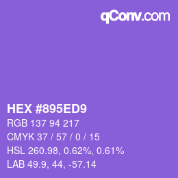 Código de color: HEX #895ED9 | qconv.com