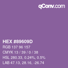 Color code: HEX #89609D | qconv.com