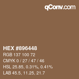 Color code: HEX #896448 | qconv.com