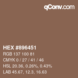 Color code: HEX #896451 | qconv.com