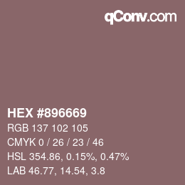 カラーコード: HEX #896669 | qconv.com