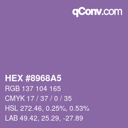 Color code: HEX #8968A5 | qconv.com