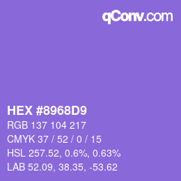 Color code: HEX #8968D9 | qconv.com