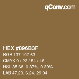 Color code: HEX #896B3F | qconv.com