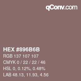 Color code: HEX #896B6B | qconv.com