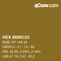 Color code: HEX #896C23 | qconv.com