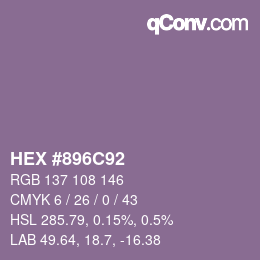 Color code: HEX #896C92 | qconv.com