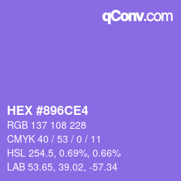 カラーコード: HEX #896CE4 | qconv.com