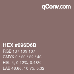 Color code: HEX #896D6B | qconv.com