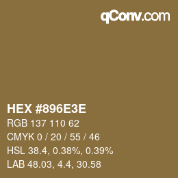 Color code: HEX #896E3E | qconv.com