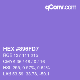 Color code: HEX #896FD7 | qconv.com