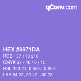 Color code: HEX #8971DA | qconv.com