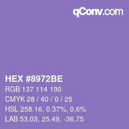 Color code: HEX #8972BE | qconv.com