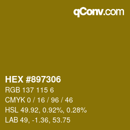 Color code: HEX #897306 | qconv.com