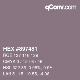 Color code: HEX #897481 | qconv.com