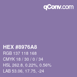 Color code: HEX #8976A8 | qconv.com