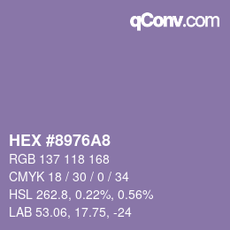 Color code: HEX #8976A8 | qconv.com