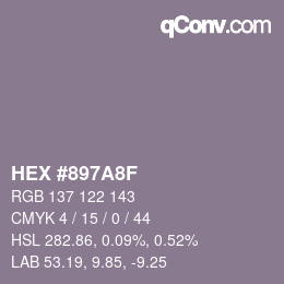 Color code: HEX #897A8F | qconv.com