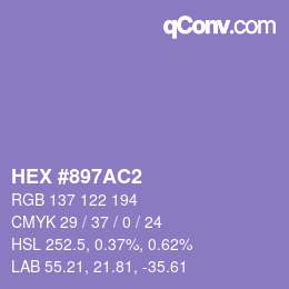 Color code: HEX #897AC2 | qconv.com
