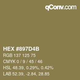 Color code: HEX #897D4B | qconv.com