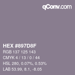 Color code: HEX #897D8F | qconv.com