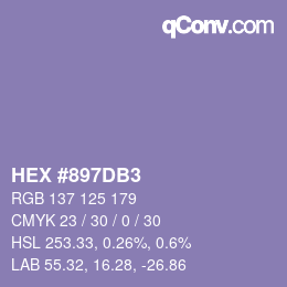 Color code: HEX #897DB3 | qconv.com