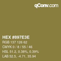 Color code: HEX #897E3E | qconv.com