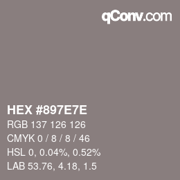Color code: HEX #897E7E | qconv.com