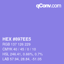 カラーコード: HEX #897EE5 | qconv.com