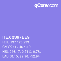 カラーコード: HEX #897EE9 | qconv.com