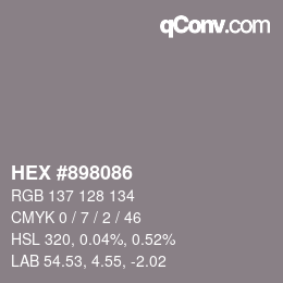 Color code: HEX #898086 | qconv.com