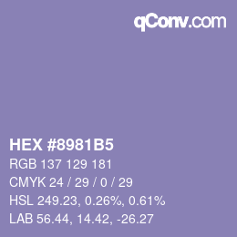 Color code: HEX #8981B5 | qconv.com