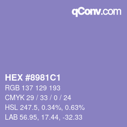 颜色代码: HEX #8981C1 | qconv.com