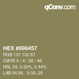颜色代码: HEX #898457 | qconv.com