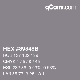 Color code: HEX #89848B | qconv.com