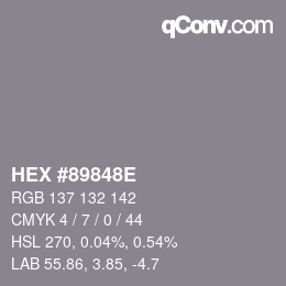 Color code: HEX #89848E | qconv.com