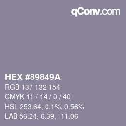 Código de color: HEX #89849A | qconv.com