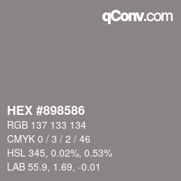 Farbcode: HEX #898586 | qconv.com