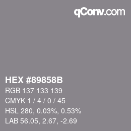 Color code: HEX #89858B | qconv.com