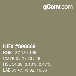 Color code: HEX #898669 | qconv.com