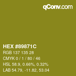 Color code: HEX #89871C | qconv.com