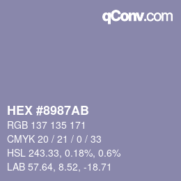 Código de color: HEX #8987AB | qconv.com