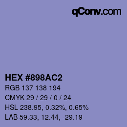 Color code: HEX #898AC2 | qconv.com