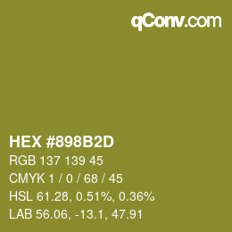 Color code: HEX #898B2D | qconv.com