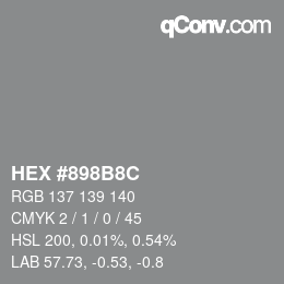 Color code: HEX #898B8C | qconv.com