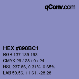 Color code: HEX #898BC1 | qconv.com