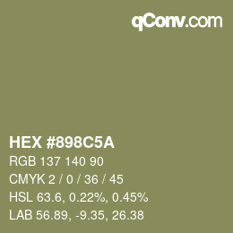 Código de color: HEX #898C5A | qconv.com