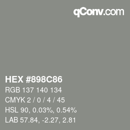 Color code: HEX #898C86 | qconv.com